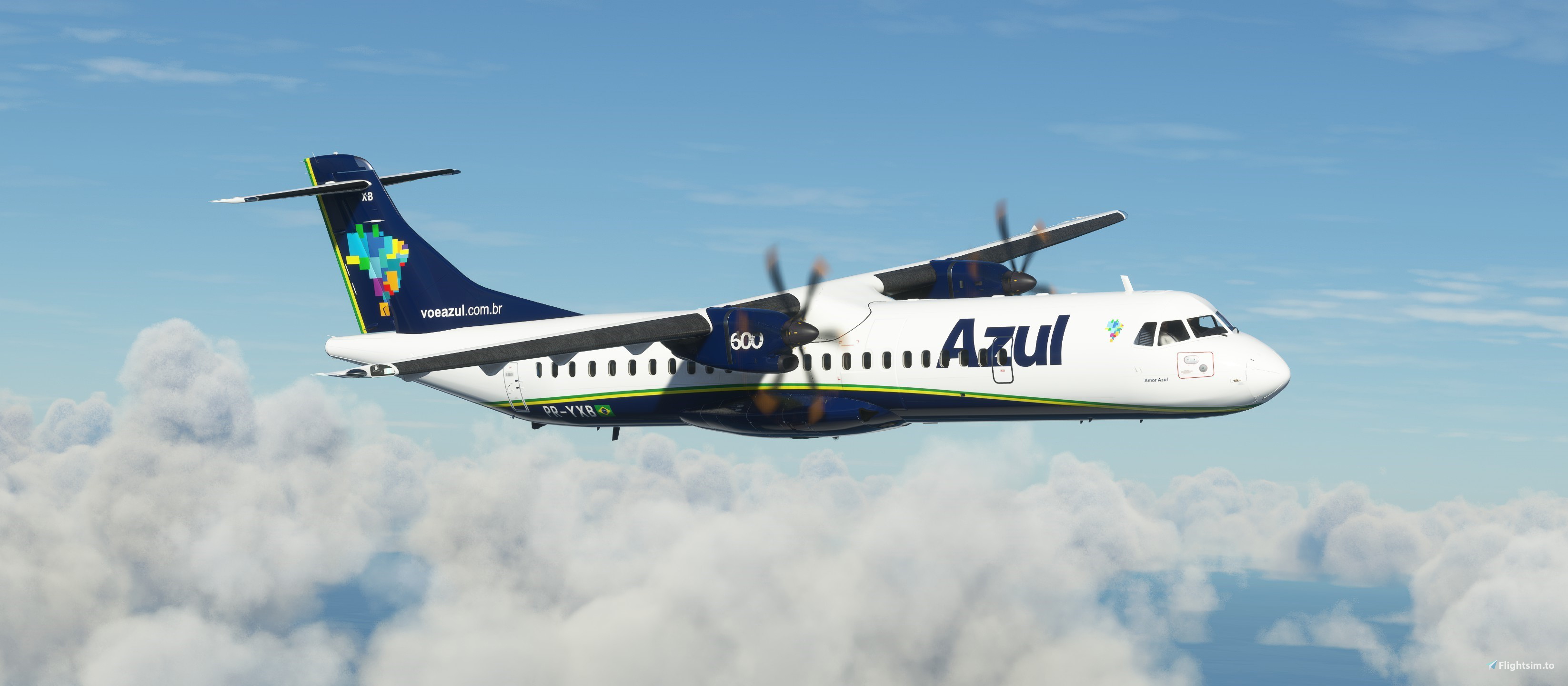 Azul (New Livery + Custom Cabin Interior) | PR-YXB | Asobo ATR 72-600 | 4K - Image 1