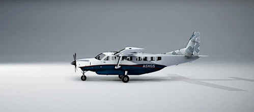 Black Square 208B Grand Caravan – Dots, Turquoise And Dark Red, Custom Tail Number 