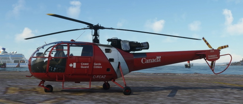 Canadian Coast Guard Taog Alouette III C-FCAZ On Wheels, Late (Red) Livery