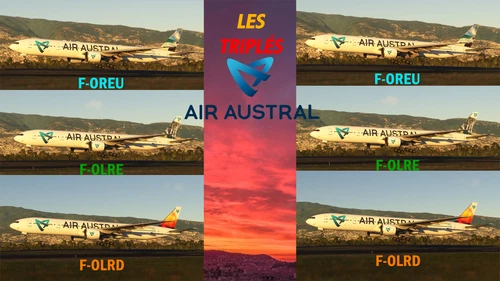 CS B77W Air Austral Special Pack F-OLRD, F-OLRE, F-OREU