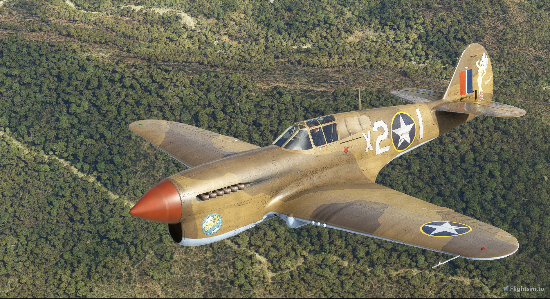 Curtiss P-40F 79th FG #X21 'Fifinella' for Microsoft Flight
