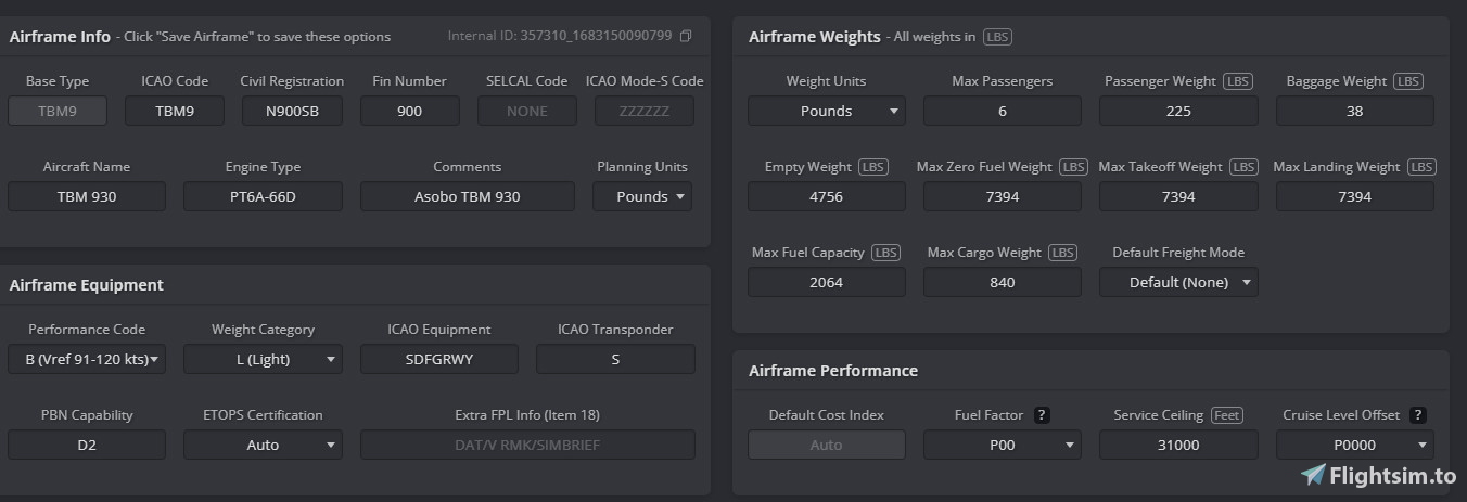 Daher TBM 930 Simbiref Profile - Image 1