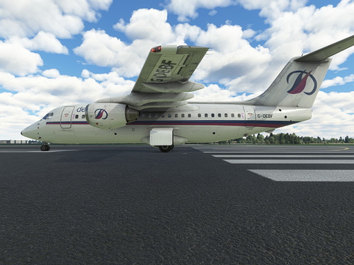 Debonair BAe146-200 G-DEBF