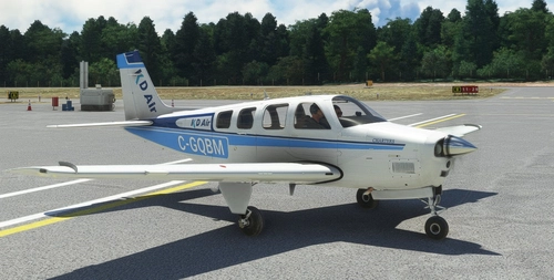 Default Asobo G36 Bonanza in KD Air livery. (fictional)