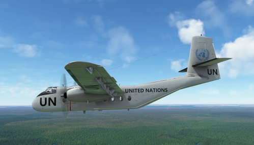DHC-4 Caribou United Nations livery.