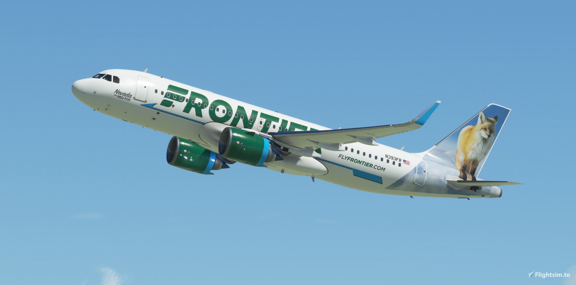 FBW A32NX Frontier | N393FR | Nevada the Red Fox | 8K - Image 1