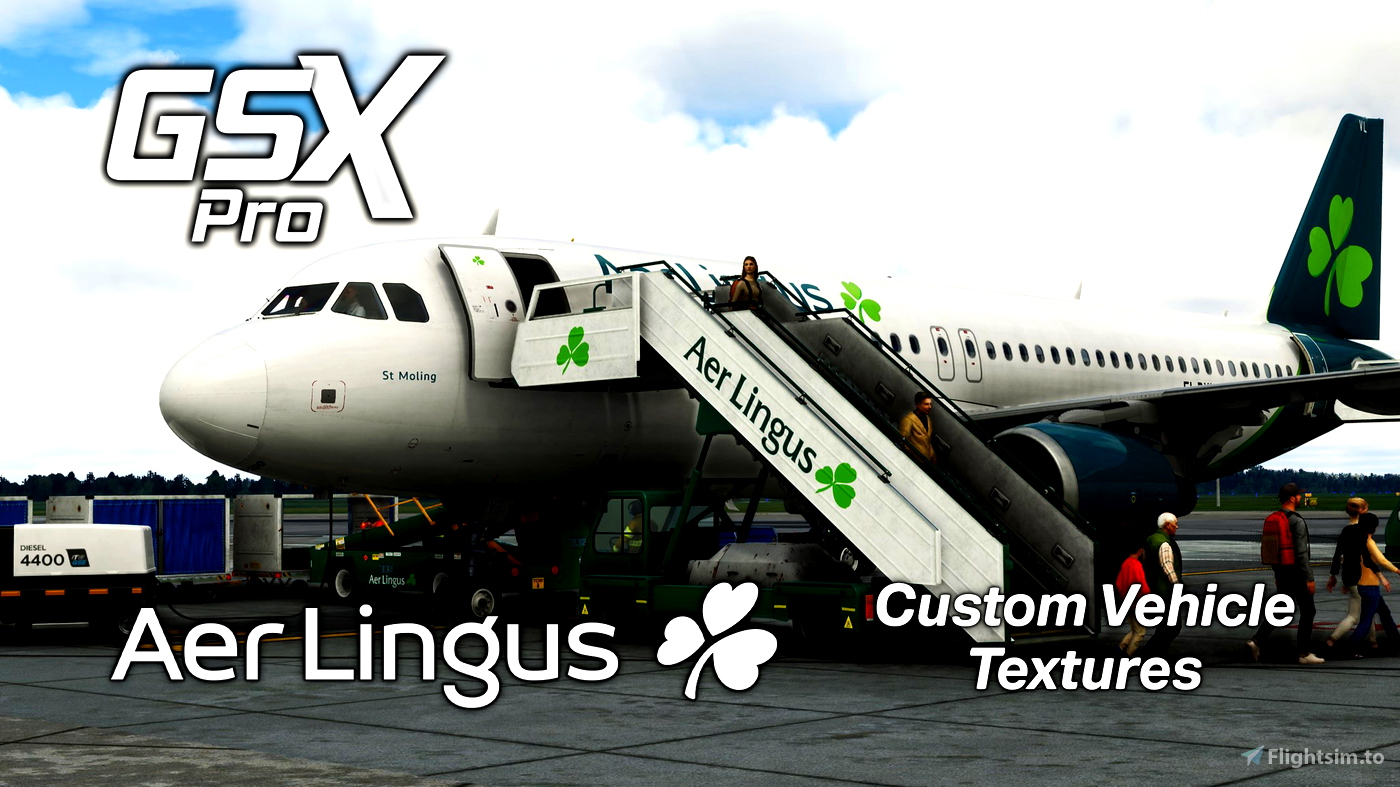 GSX Ground Vehicle Textures Aer Lingus (Aer Lingus Handling) para