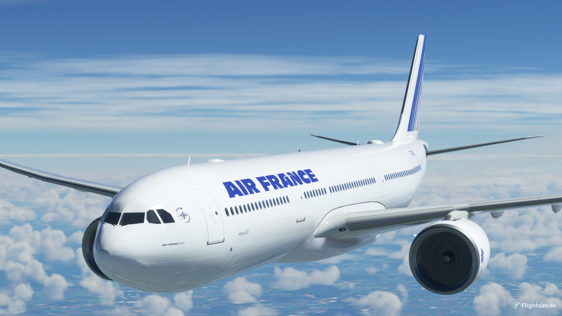 Headwind A330-900neo Air France Old Livery with and without mask 8K - Image 1