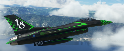 Italian Air Force 18° Gruppo Green Lightning livery for SC Designs F-16C Viper