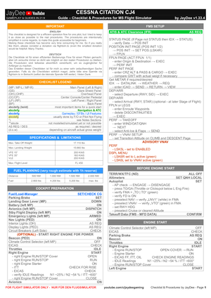 Cessna Citation CJ4 - JDs Comprehensive Checklist & Procedures thumbnail 2