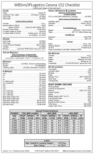 WBSim/JPLogistics Cessna 152 Checklist v1.12 thumbnail 3