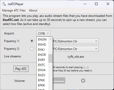 LiveATC Playlists for rsATCPlayer
