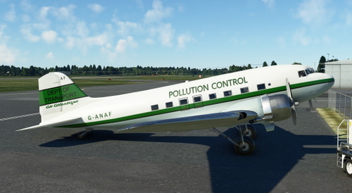  DC-3 Air Atlantique  leased to the Dept of Transport Pollution Control livery . 