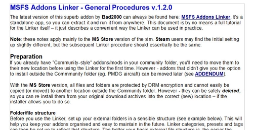 MSFS Addons Linker - General Procedures