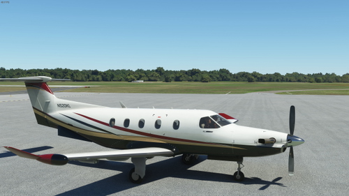 Pilatus PC-12 Red-Gold-Black Stripes with Interior Makeover