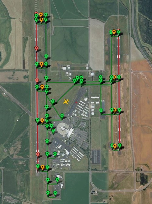 PILOT2ATC - KEUG Eugene, Oregon USA, taxiways & gates.