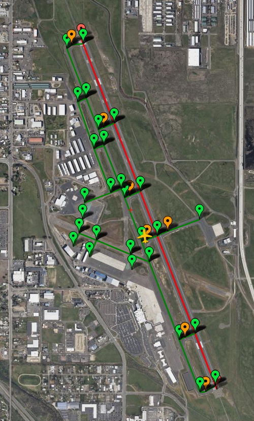 PILOT2ATC - KMFR Medford, Oregon USA, taxiways & gates