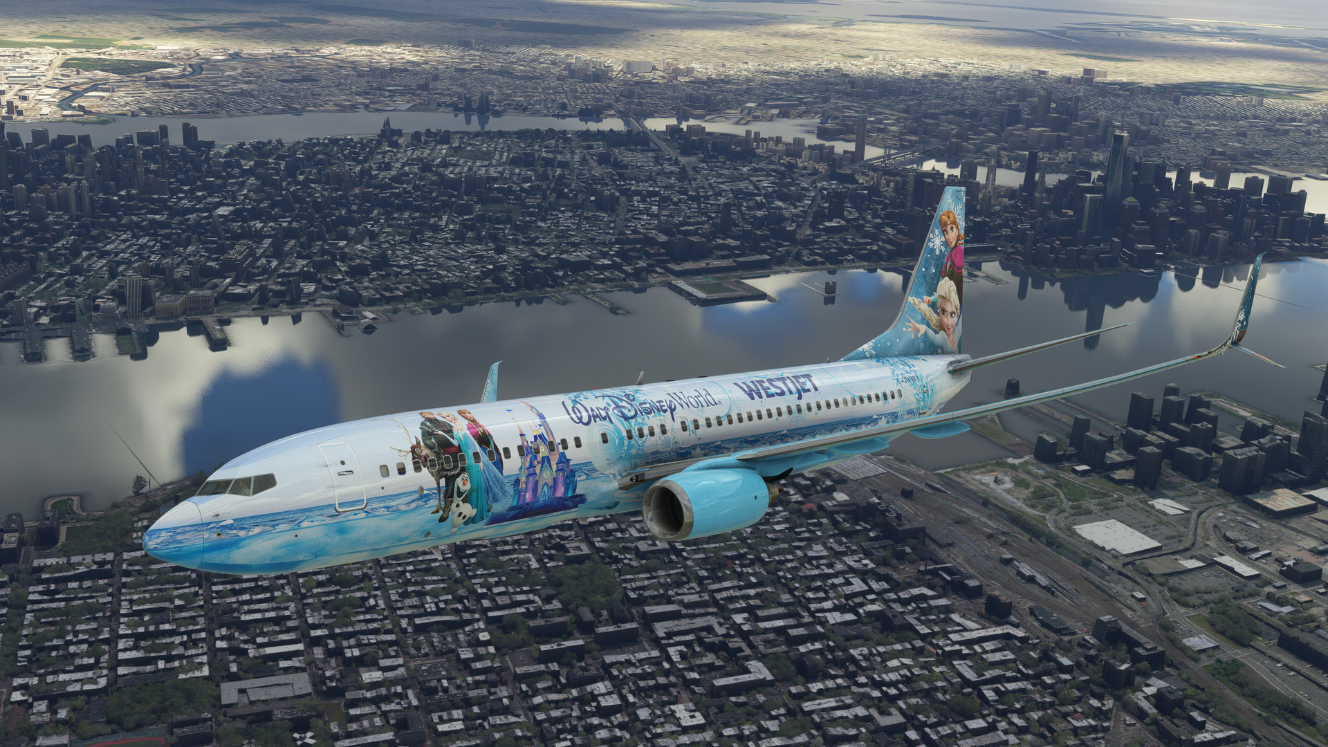 PMDG 737-800 WestJet Walt Disney World - Frozen Livery(Fictional) - Image 1