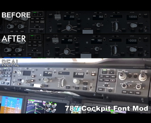 Realistic font mod for default Boeing 787-10 thumbnail 1
