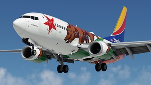 Southwest Airlines "California One" w/Cabin PMDG 737-7H4 thumbnail 1