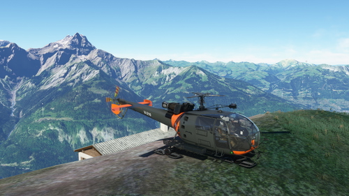 Swiss Air Force Alouette III    V-210  Orange striped Livery 
