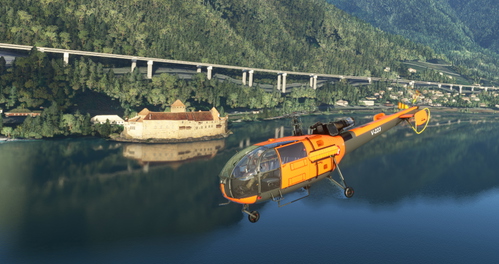 Swiss Air Force Alouette III V-223 Orange High Visibility Livery 