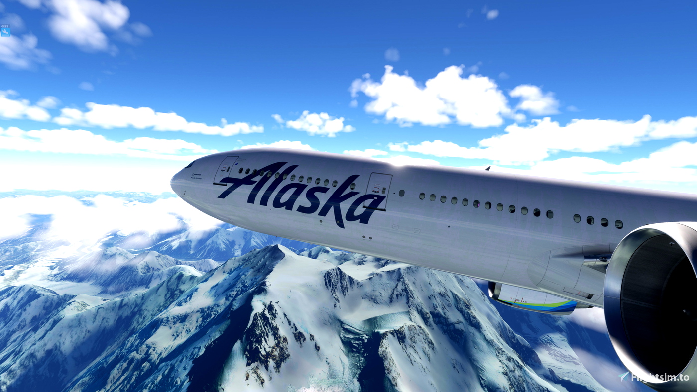 Alaska Airlines (N773AK) 8K Fictional PMDG 777-300ER for Microsoft ...