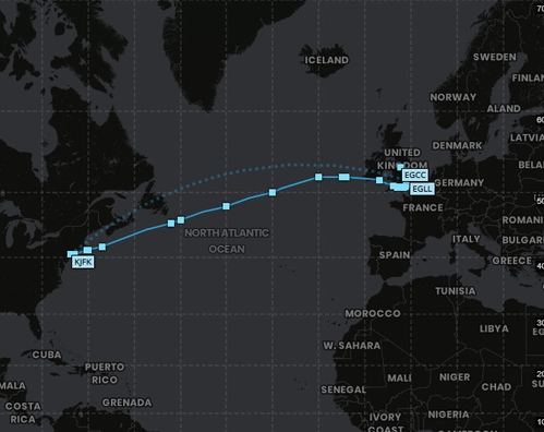 [ KJFK  ✈ EGLL ]  -  New York  to London