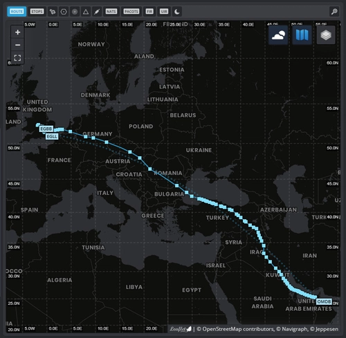 [ OMDB  ✈  EGLL ] - Dubai to London