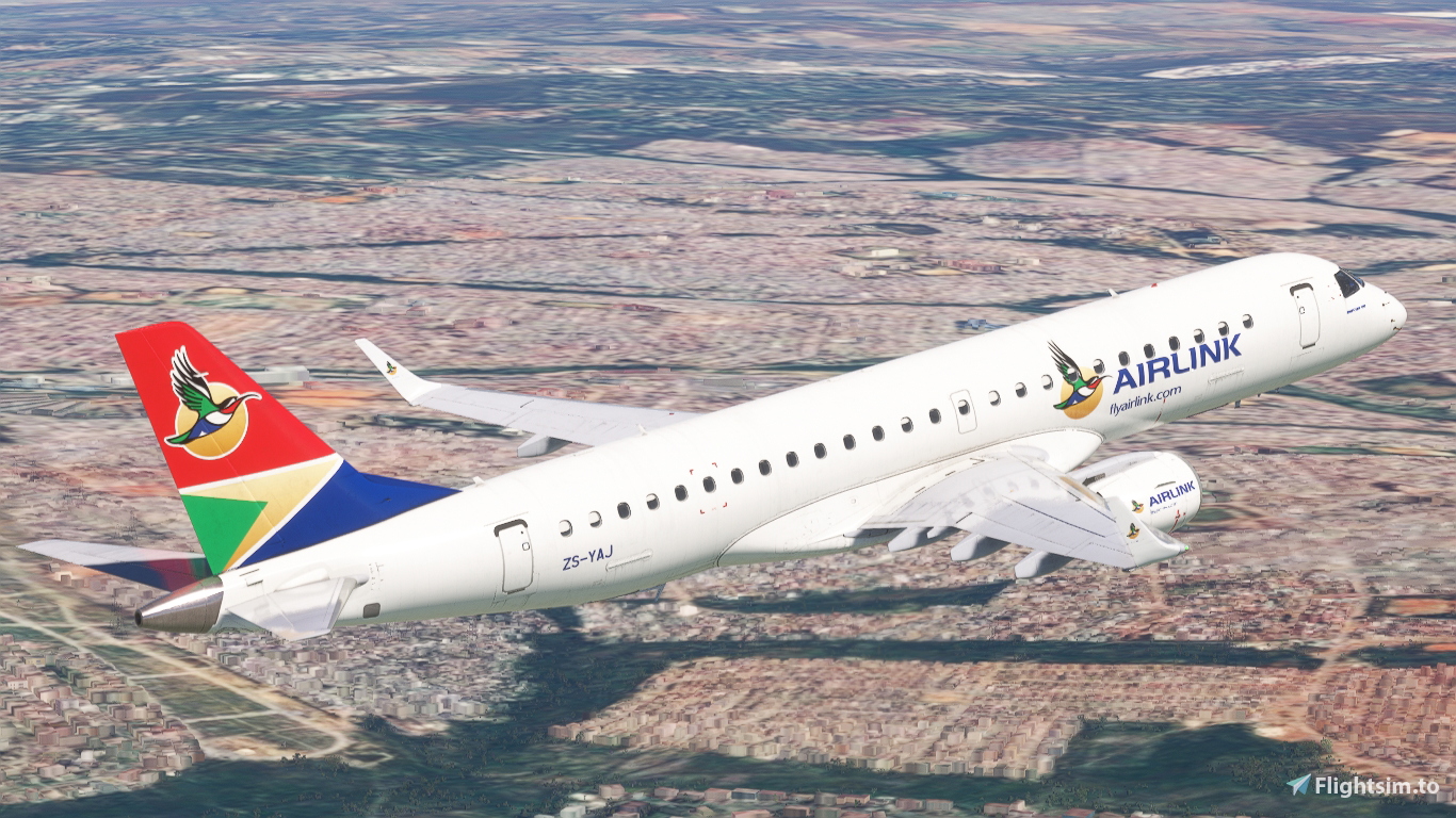 Airlink ZS-YAJ Embraer 190 - Aircraft Liveries for MSFS | Flightsim.to