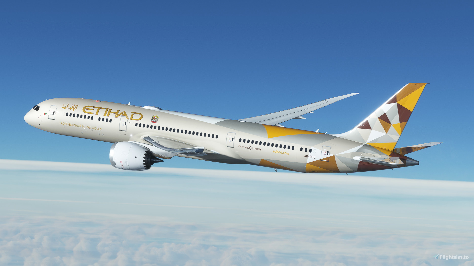 Etihad [A6-BLL] Boeing 787-9 HorizonSim [8K+4K] for