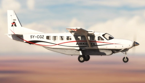 Air Kenya 5Y-CGZ | Black Square Cessna 208B Caravan Analog [8K]