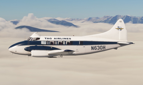 TAG Airlines (N630H) | de Havilland Dove DH-104 (Freeware) [4K]