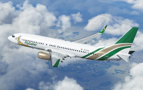 FlySafair Boeing 737-800 PMDG BW ZS-SJU Springboks Rugby World Cup Livery