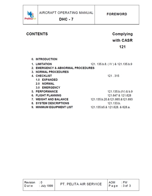 Dash-7 Operating Handbook, Datas, Speeds & layouts