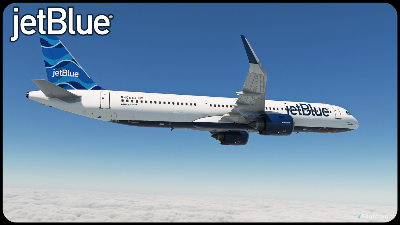 JetBlue A321NEO N4064J 'Streamers' (8K) for Microsoft Flight Simulator ...