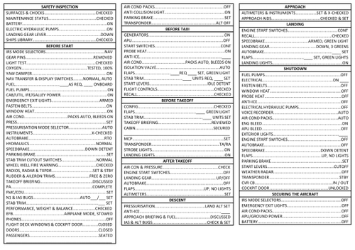 737 Normal Operations Checklists for iPad