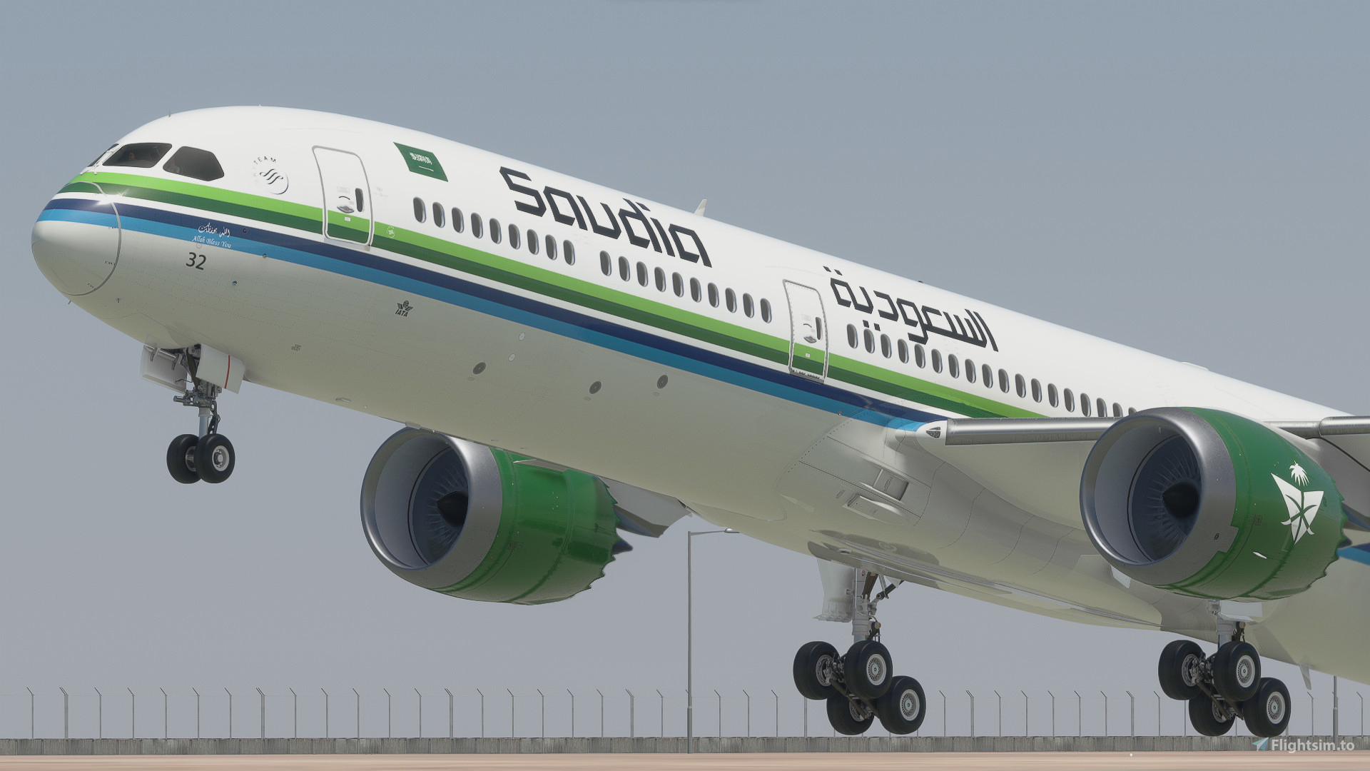 B787-10 SAUDI AIRLINES HZ-AR32 Retro Livery for Microsoft