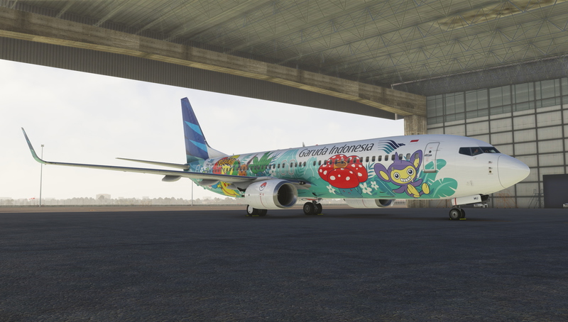 8K] PMDG 737-800 Garuda Indonesia (Pikachu Jet GA-1) PK-GMU for  