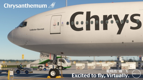 【8K】PMDG B777-300ER Chrysanthemum 菊花航空 B-703W "龙虾水饺”号  with cabin