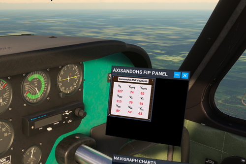 A2A Comanche 250 real-time V-speed gauge for AxisAndOhs (AAO)