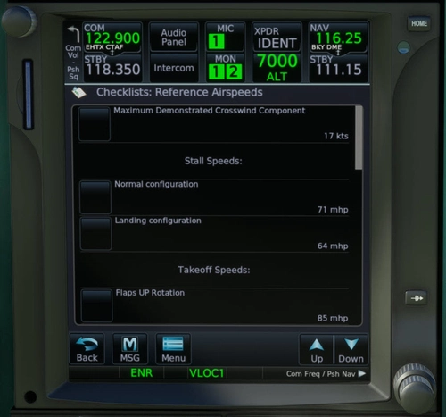 A2A PA-24 Comanche checklist for pms50 GTN750