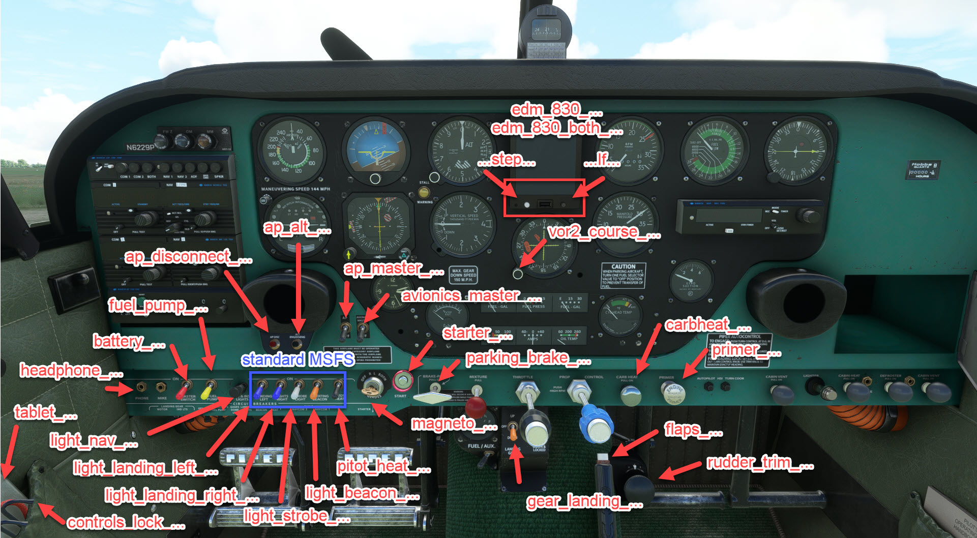A2A PA-24 Comanche scripts for Lorby's Axis And Ohs (AAO) - Image 1