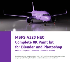 A320 NEO Complete 8K Paintkit for Blender and Photoshop thumbnail 2
