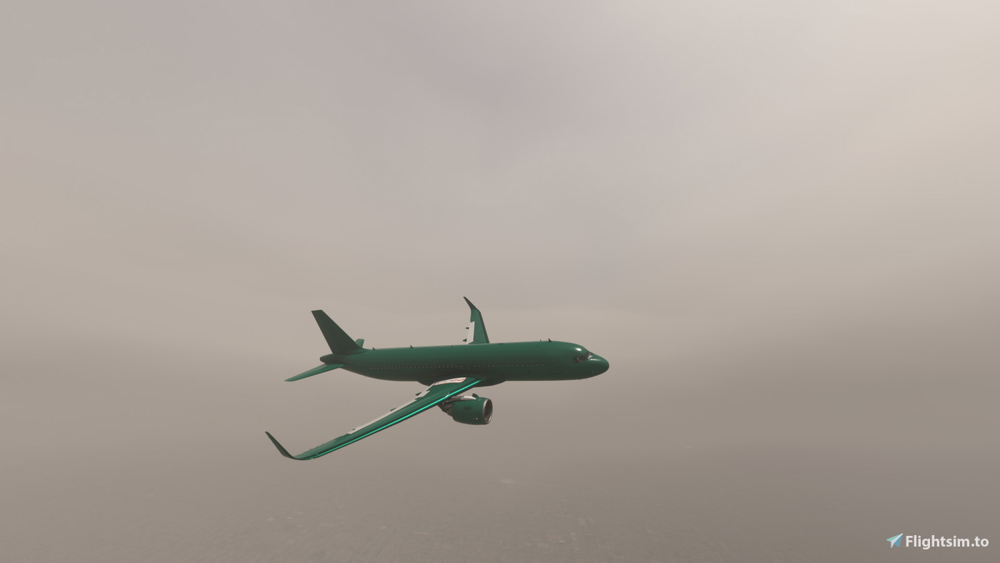 A320neo dark green livery for Microsoft Flight Simulator MSFS