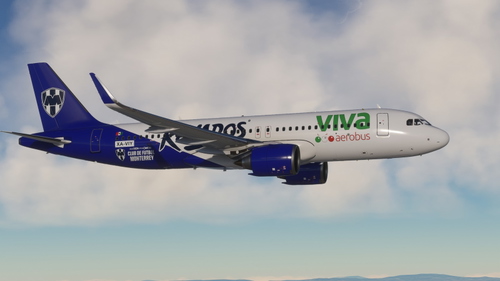 [A32NX] FBW A20N Viva Aerobus (XA-VIY / Rayados del Monterrey Livery)(12K Livery)