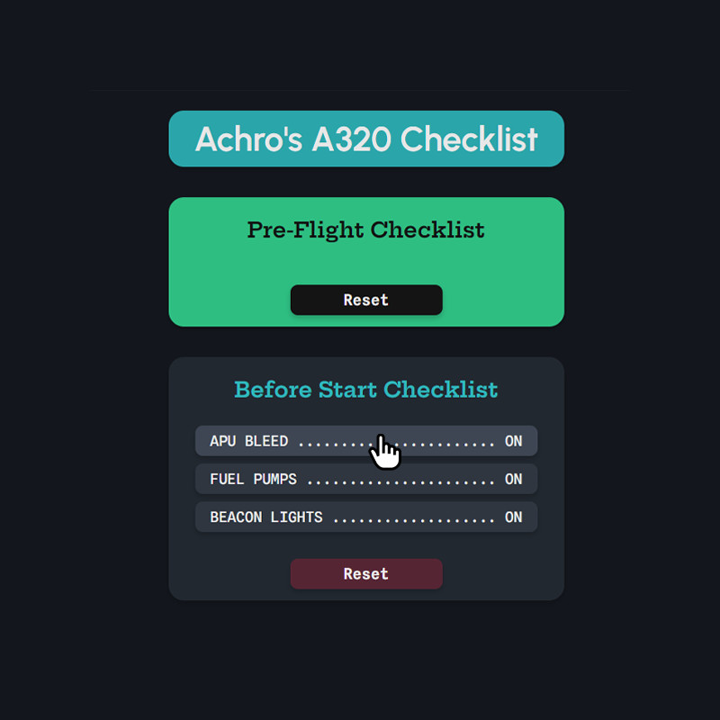 Achro's A320 Interactive Checklist - Image 1