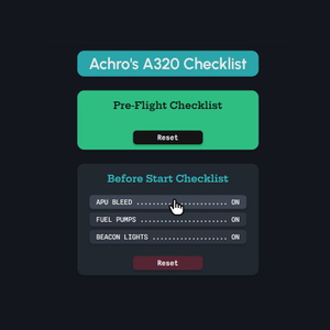 Achro's A320 Interactive Checklist thumbnail 1