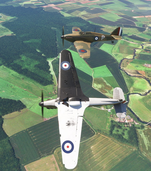 Aeroplane Heaven Hurricane livery of 'Cobber' Kain 73 Sqn RAF