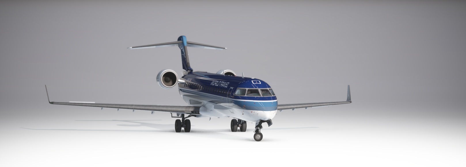 Aerosoft CRJ-550ER World Travel Airlines Livery (FSX/MSFS Modern Style) - Image 1
